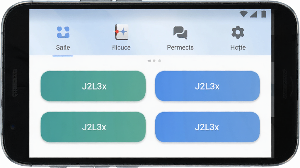 J2L3xӦ��������չʾ������Ϊһ����׿�ֻ���Ļ����Ļ����ʾJ2L3x������ҳ�����ְ�������������ں��м�Ĳ�����ť���Ű�������������ִ���ƽ����ϸ��Բ���޶���Ԫ�أ����ʸɾ�����