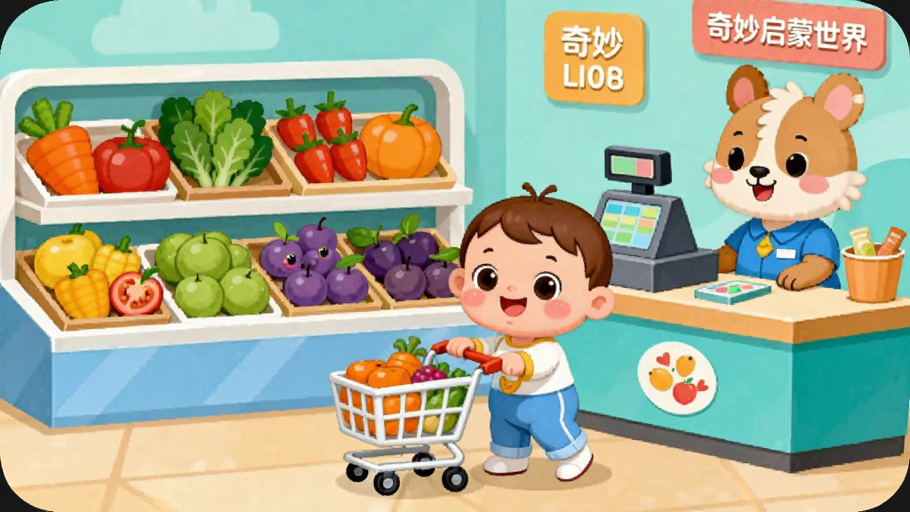 ������������App�ڳ��й��ﳡ���Ľ�ͼ���廭��������һ����ͨ�����������㹺�ﳵ�������ϰ���ɫ�����޵��߲�ˮ�����Ա�������̨��С��������Ա�����ֱ��������ɰ���ƽ�����������ɾ�