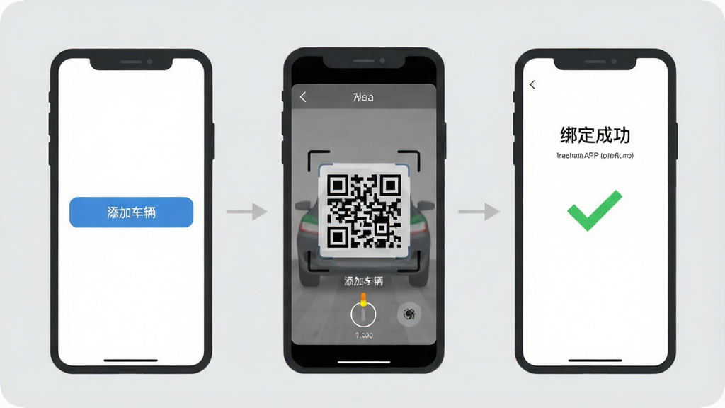 ����һ��չʾ��̩����APP���������̵Ĳ���ͼ�������Ϊ�����ֻ���Ļ���У���һ����ʾ�����ӳ�������ť���ڶ�����ʾɨ���ά����棬��������ʾ�󶨳ɹ�ҳ������ɫ�Թ�������Ϊǳ��ɫ������ƽ���̷̳磬���ʸɾ����޶���Ԫ��