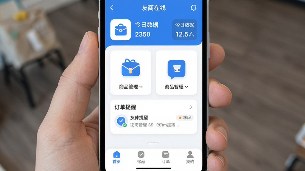 һ���ֻ�Ӧ�ý���չʾͼ�����������ǡ��������ߡ�APP�������棬������ʾ�������ƺͽ������ݣ��м�����Ʒ������Ƭ�Ͷ������ѣ��ײ����ĸ�������ť���������������ɫ��������ִ�����ƽ����ƣ�ͼ��Բ�󣬻��������ɾ���û�ж���Ԫ��