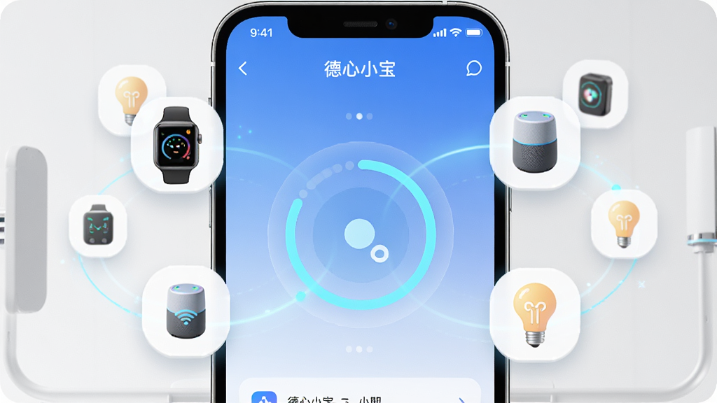 һ��AI���ɵ�ͼƬ��������һ���ֻ���Ļ��ʾ����С��App�������������豸����Ļ����һ��Բ�ε�������������Χ�������ֱ����������䡢���ܵ��ݵ�ͼ��Ư�������־��У��Ű��࣬���Ƽ���ʮ�㣬ϸ�������������й���Ч�������ʸ��壬�ɾ��޶���Ԫ�أ���Ļ�Ϸ����֡�����С������