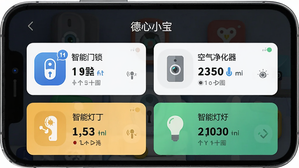 һ��AI���ɵ�ͼƬ���������ֻ���Ļ��ʾ����С��App���豸״̬��壬������ж����Ƭ�ֱ���ʾ�������������������������ܵ��ݵ�״̬��Ϣ������Ϊ�����������У��Ű����룬����ƽ����ƣ�ϸ����ÿ����Ƭ��ͼ�����ֵ�������������ɾ��޶���Ԫ�أ��������֡�����С������