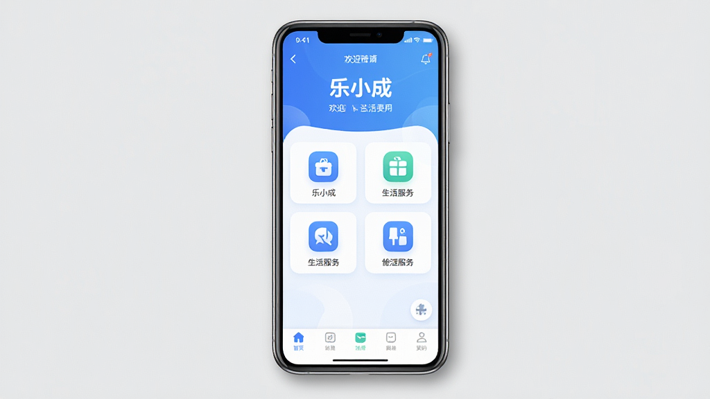 һ���ֻ���Ļչʾͼ�����������ǡ���С�ɡ�App�������棬���沼�ּ�࣬�����л�ӭ��м������ż������������ͼ�꣬�ײ��ǵ�������������������������ɫ��Ϊ���״��䣬���ʸɾ��������޶���Ԫ�أ��ֻ���Χ����΢��Ӱ��������У�����Ϊ��ɫǳ��