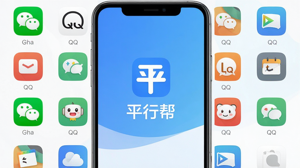 һ��չʾƽ�а�Ӧ����������ֻ���Ļ��ͼ������������ƽ�а��LOGO�����ƣ������Ǽ������׽���ɫ�������������������Ŷ�������ӵ�Ӧ�÷���ͼ�꣬��΢�š�QQ�ȣ��������룬����ִ���ƽ��ϸ��Բ�󣬻��ʸɾ��������޶���Ԫ��