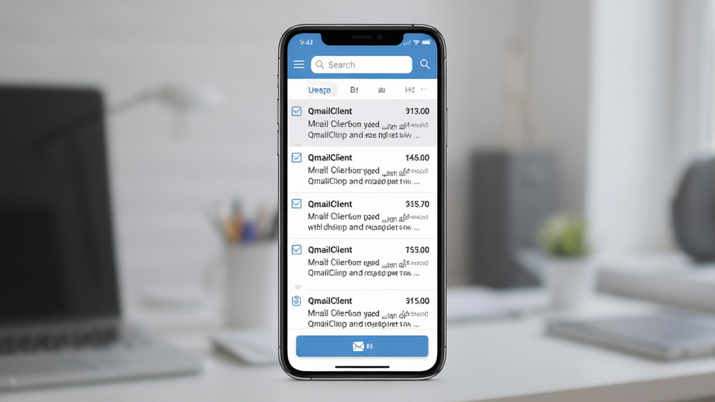 һ��չʾQmailClient����������ĸ���ͼƬ������Ϊ�ֻ���Ļ��ʾ�ʼ��б��������������������������Ͳ�߲˵�ͼ�꣬�м����������е��ʼ���Ŀ���ײ���д�ʼ���ť������ִ���࣬ϸ�ھ��£����ʸɾ����޶���Ԫ��