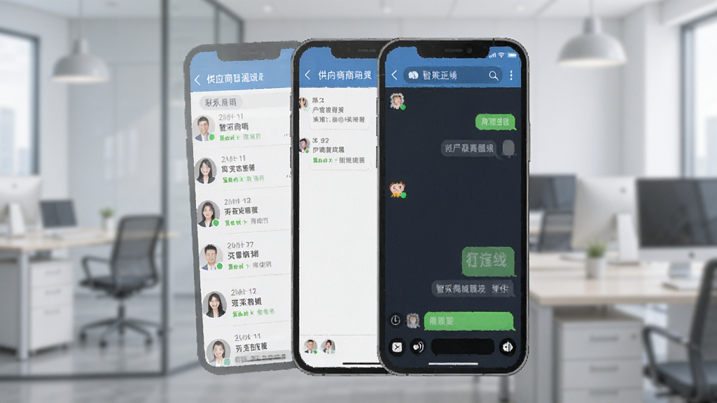 �ǲ��̳��̼Ұ湩Ӧ��ͨѶ¼���棬�ֻ���Ļչʾ��ϵ���б������촰�ڣ������ǵ���ɫ�칫��������������࣬���ֹ�����ϸ�����������ʸ����޶���Ԫ��