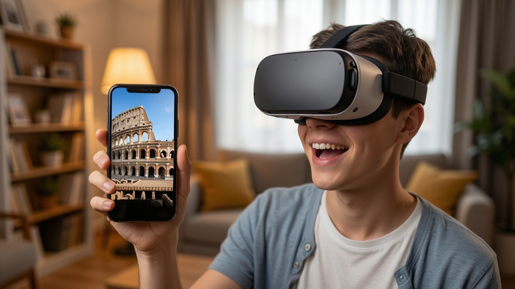 VR���羰�� ����ʽ���鳡����һ�������˴���VR�۾����ֳ��ֻ�����Ļ����ʾ�Ź��������޳���ȫ�����棬������龪ϲ����������ܰ�����ڻ��������дʵ�������������޶���Ԫ��