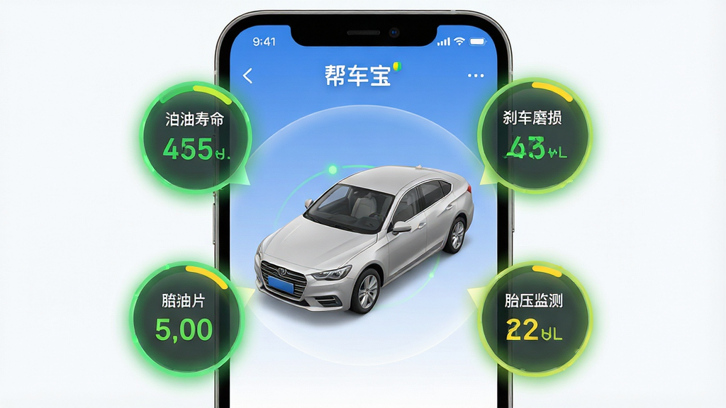һ�š��ﳵ����App�ĳ��������ܼҹ��ܽ���չʾͼ���������ֻ���Ļ����Ļ����ʾһ������ĳ���3Dģ�ͣ���Χ�����Ż���������ɲ��Ƭĥ��̥ѹ�����������ݣ���������ɫ�ͻ�ɫ���ֽ���״̬������Ϊ�������У����ݻ��ơ��Ű���������Ϣ�㼶�����������ֱ�۵����ݿ��ӻ���ϸ�����������ݴ���΢���ķ���Ч�������ʸɾ����޶���Ԫ�ء�