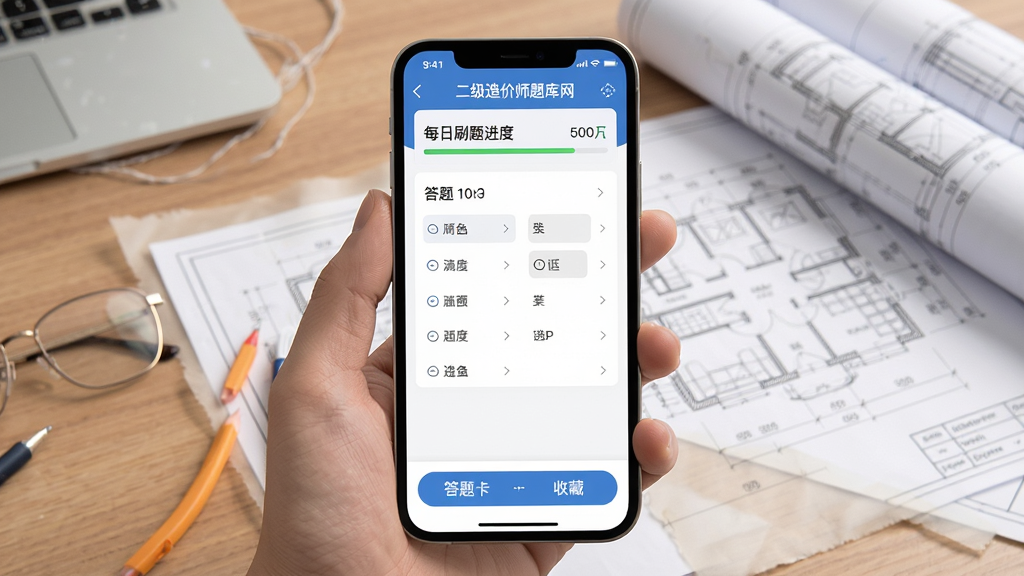 һ���ֻ���Ļչʾ�š��������ʦ���������App���棬���沼��������������ʾÿ��ˢ����ȣ��м���ѡ����������򣬵ײ��Ǵ��⿨���ղذ�ť������������ˬ�������������͹���ͼֽԪ�أ����ʸɾ����޶���Ԫ��