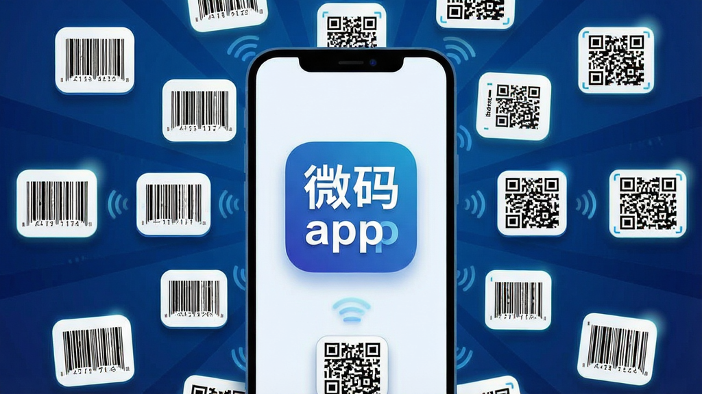 һ��չʾ��΢��app�����ʽ���ݹ��ܵ�ʾ��ͼ���������ֻ���Ļ����ʾ�����ͬ��ʽ������Ͷ�ά��ͼ�껷���ڡ�΢��app����ͼ����Χ����������Ϊ��΢��app��ͼ�꣬���ֲܷ������롢��ά�롢Data Matrix��ͼ�����Ű�ʷ���״�����Ϊ�Ƽ��б�ƽ�廭��ϸ����ͼ�������΢��Ӱ�͹���Ч�������ʸɾ�����������Ϊ����ɫ���䣬�޶���Ԫ�أ����廭��