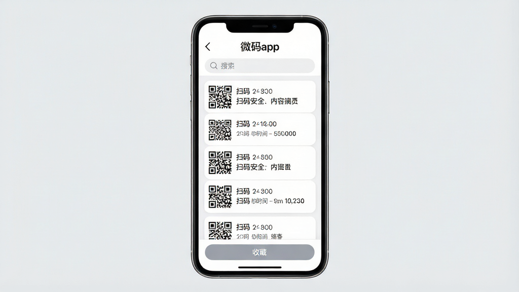 һ��չʾ��΢��app����˽��ȫ����ʷ��¼���ܵ���ͼ���������ֻ���Ļ����ʾ��΢��app������ʷ��¼�б����棬�б��������ά������ͼ��ɨ��ʱ�������ժҪ������Ϊ�����б��������������򣬵ײ����ղذ�ť���Ű����룬���Ϊ��ˬ�Ŀ�Ƭʽ��ƣ�ϸ����ÿ���б�������΢�ָ��ߺ�Բ�ǣ����ʸɾ��޶���Ԫ�أ�����Ϊǳ��ɫ�����廭��