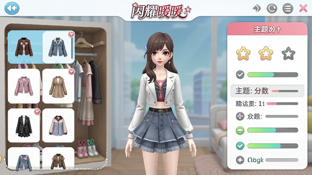 ����������һ������ķ�װ������棬������¹��б����м���һ��3D��ɫ�����Դ��·����Ҳ���������������Ҫ�󡣲��ֲ�����ϷUI��񣬶����С���ҫůů����logo������������������ִ����ν��棬ϸ����Ҫ�и��ַ�װͼ��ͷ����������������������ɾ����޶���Ԫ�ء�