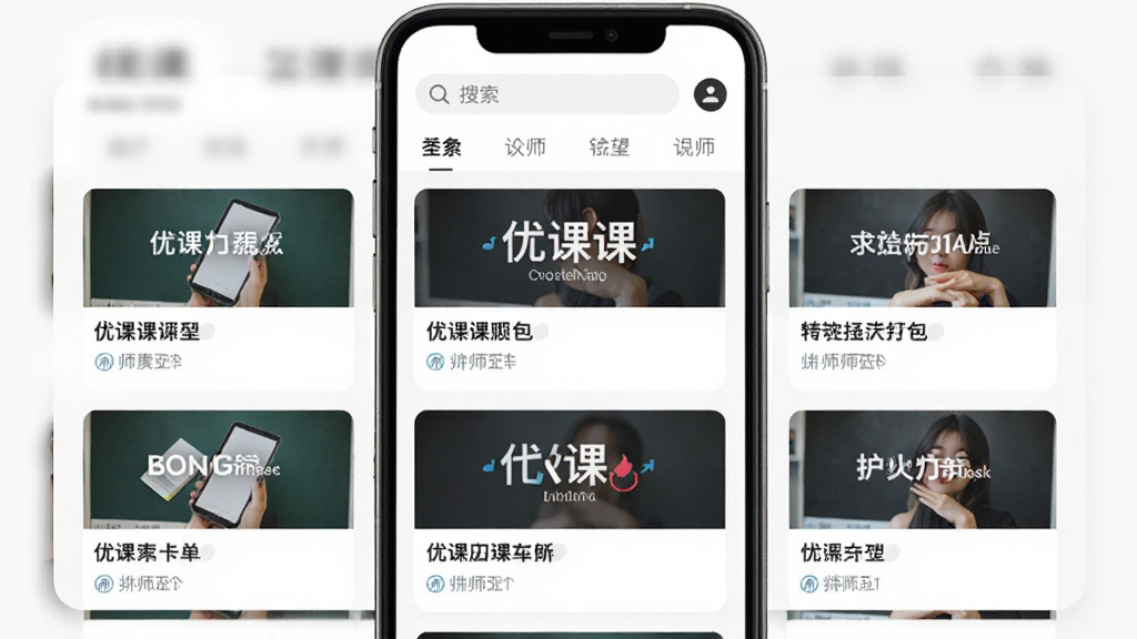 ϣ���ſ�App�γ��б�����չʾ���ֻ���Ļ�������Ų�ͬ����Ŀγ̿�Ƭ��ÿ�ſ�Ƭ�пγ̷��桢����ͽ�ʦ��Ϣ��������������ͷ����ǩ�����岼������������Լ�ִ������ʸɾ��޶���Ԫ��