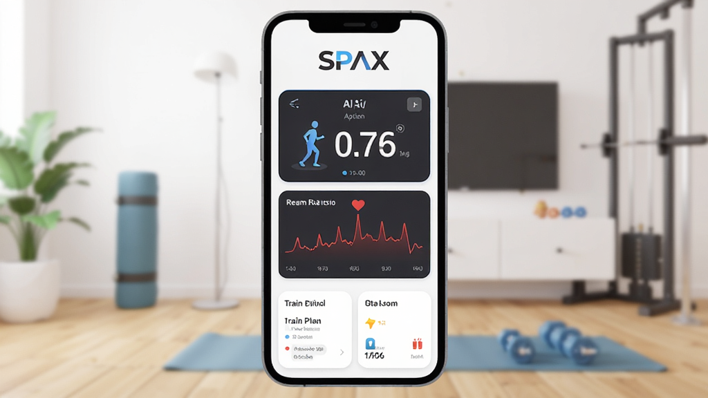 һ��չʾSPAXӦ�ú��Ľ����ͼƬ�������������ֻ���Ļ����Ļ����ʾSPAX��ѵ����ҳ���Ϸ��С�SPAX��Logo���м���AI����ʶ����������ʵʱ�������ߣ��ײ���ѵ���ƻ�������ͳ�ƿ�Ƭ�������Ǽ��ľӼҽ�������������ִ���ƽ�����ʸɾ��������޶���Ԫ��