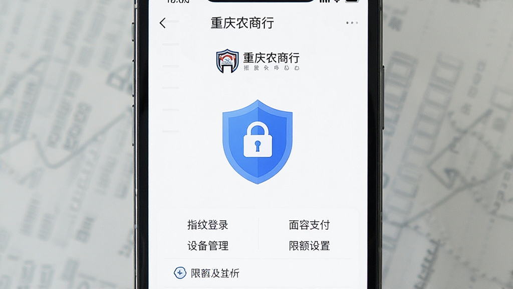 һ���ֻ���ȫ���Ľ����ͼ��չʾ������ũ���С�APP�İ�ȫ����ҳ�棬������ָ�Ƶ�¼����������֧���������豸�����������޶����á���ѡ���������ɫ����ͼ��Ϊ�Ӿ����ģ�������ذ�ȫ�������������޶���װ��
