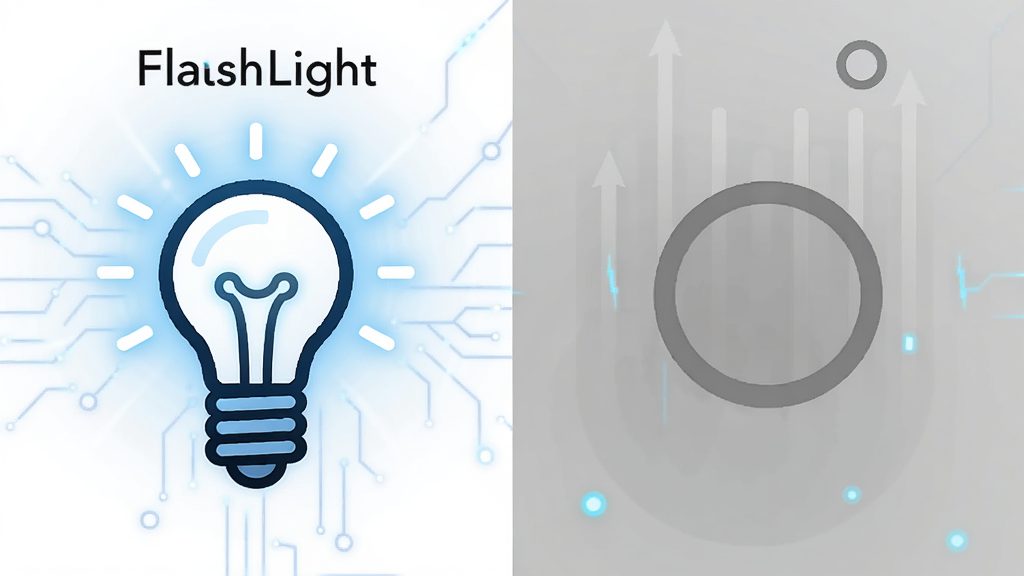 �ֵ�ͲFlashLight Ӧ�������ٶȶԱ�ʾ��ͼ�����չʾ���ֵ�ͲFlashLight��˲������ĵ���ͼ�꣬�Ҳ�չʾ����Ӧ�ü����еĻ�ɫԲȦ�������������죬���пƼ��������������ɾ��������������޶���Ԫ��