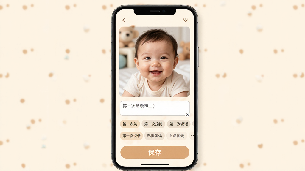 �������ɳ���̱���¼����չʾ���ֻ���Ļ��ʾһ�ű�����Ƭ����Ƭ�·������������ͱ�ǩѡ���ǩ������һ��Ц����һ����·����һ��˵���ȣ�����ײ��б��水ť�����岼�ּ�࣬��������͵��׻�ɫ�������ܰ�ɰ������ʸɾ��޶���Ԫ��