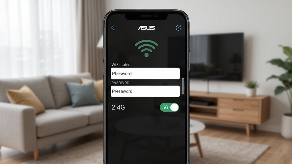 һ��չʾ��˶·����App��WiFi���ý����ͼƬ���ֻ���Ļ��ʾWiFi���ƺ������޸Ŀ��Ա���2.4G��5G���л����أ������ǾӼҿ�������������ֱ�ۣ������ˬ�����ʸɾ��޶���Ԫ�ء�
