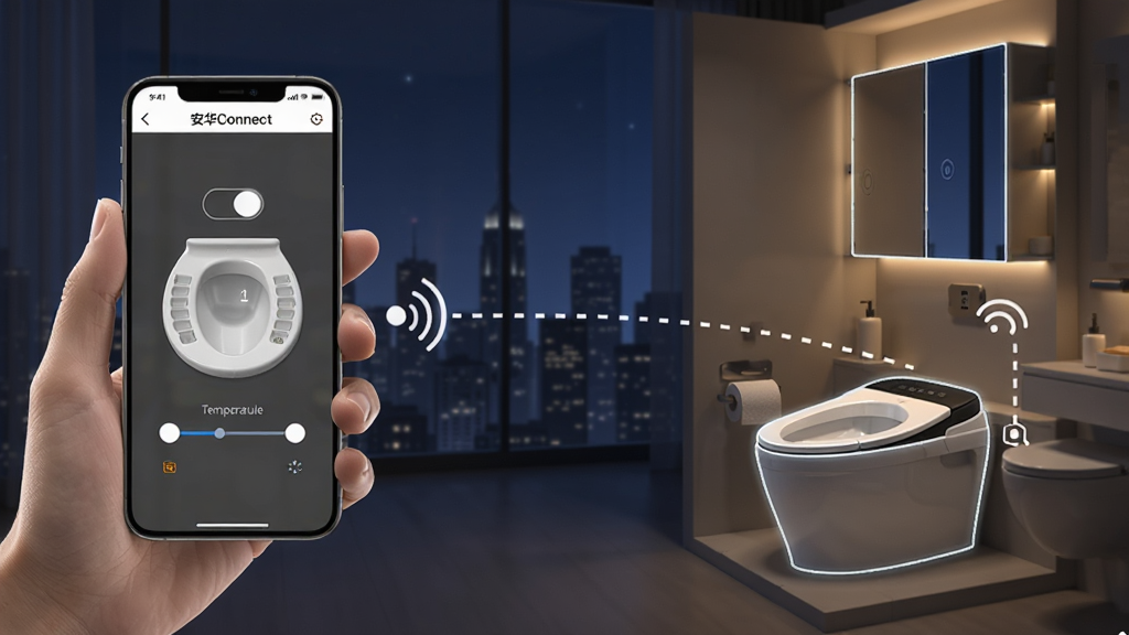 һ��չʾ����ConnectԶ�̿��Ƴ�����ͼƬ�����������һֻ�������ֻ����ֻ���Ļ����ʾ�Ű���Connect��Զ�̿��ƽ��棬����Ȧ���ȿ��غ��¶ȵ��ڻ��飬�����Ҳ��Ǽ�ͥ�����������ʾ��ͼ��������Ͱ�;��񱻸�����ע����һ�����ߴ��ֻ����ӵ��豸����ʾԶ���źŴ��䣬�����ǳ���ҹ������ļ�Ӱ�������ܰ�ִ���ϸ�����������ʸɾ��޶���Ԫ�أ�������Ⱦ