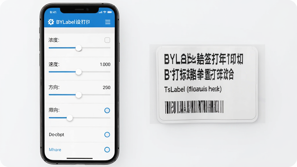 BYLabel��ǩ��ӡ ��ӡ�������ý��棬�ֻ���Ļ��ʾŨ�ȡ��ٶȡ�����Ȼ����ѡ��Ա���һ�Ŵ�ӡ�����ı�ǩ��Ʒ�����Ƽ��У��������룬ϸ�����������ʸɾ����޶���Ԫ��