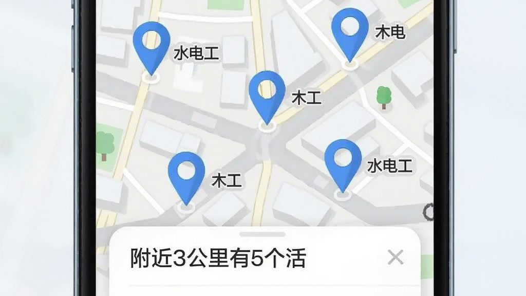 �ֻ���Ļ��ʾ��ͼ���棬��ͼ���ж����ɫ��λͼ�꣬ͼ���Ա߱�ע�š�ˮ�繤������ľ�����ȱ�ǩ���ײ������б���ʾ������3������5����������ǳ��нֵ���ͼ������ִ���ƽ�����ʸɾ�