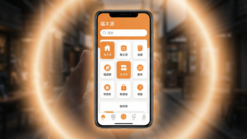 һ���ֻ�Ӧ�ý���չʾͼ��������������Ϊ������Դ����App�����棬���ü�Լ��Ƭʽ���֣����������������м��ǹ���ͼ����󣬵ײ�����������������ɫ��Ϊ��ů�ĳ�ɫ���ɫ���䣬�ֻ���Χ����͵Ĺ��Σ����ʸɾ��������޶���Ԫ�أ�����ִ���ƽ����
