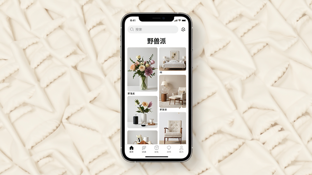 һ��չʾҰ����App���Ľ�����ֻ�ģ��ͼ�������������ֻ���Ļ����Ļ����ʾҰ����App��ҳ����������������Ʒ�Ʊ�ʶ