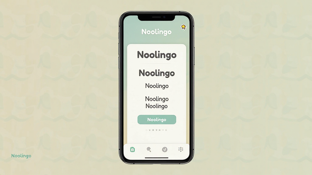 Noolingo Ӧ�õ��޹��ѧϰ���棬�����������ֻ���Ļ����Ļ������ʾ�� Noolingo �ĵ���ƴд�����⣬��Χû���κι�����򵯴������ֲ��þ��жԳƣ�����Ǽ������壬ϸ���ϱ����Ǵ�ɫ����ɫ���������������������ʸɾ����޶���Ԫ�أ�������Ⱦ��