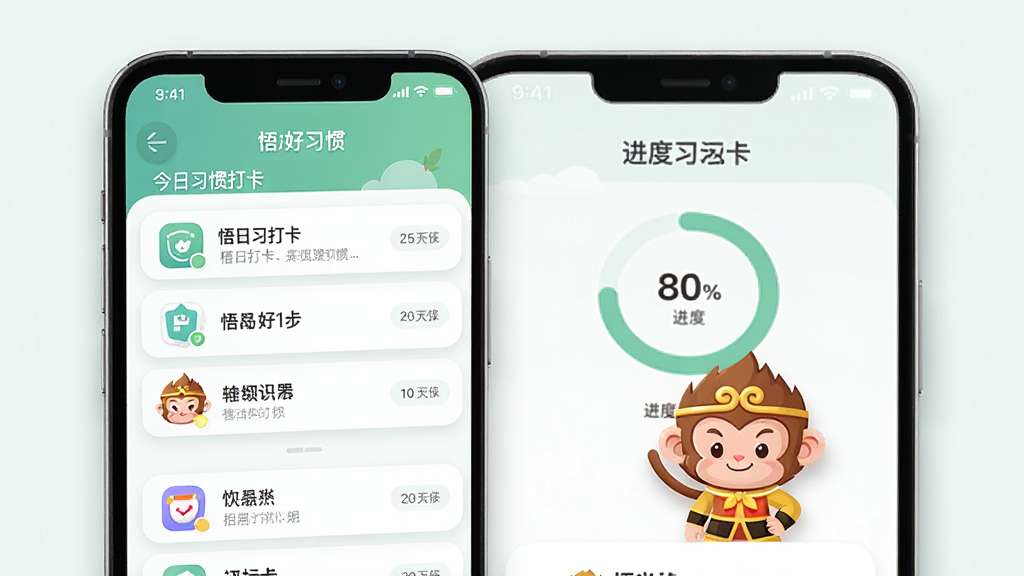 һ��չʾ��պ�ϰ��App���Ľ�����ֻ�����ͼ��������һ���ִ������ֻ�����Ļ��ʾ��պ�ϰ��App����ҳ�����ְ�������ϰ�ߴ��б�������Բ���Ϳɰ��Ŀ�ͨ��ռ�����Ű�������½ṹ�����Ϊ���������ı�ƽ����ƣ�ϸ���ϴ�����͵���Ӱ��Բ���ͼ�꣬���ʸ���ɾ��޶���Ԫ��