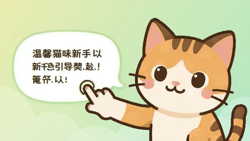 ��ܰè����������������ͼ����������һֻСè��צ��ָ����Ļ�ϵ���ָͼ�꣬������è��λ�ڻ����Ҳ࣬����������������࣬���Ϊ��ͨ��ƽ����ϸ����è������Ѻã�����Ϊ����ɫ���䣬���ʸɾ��޶���Ԫ��