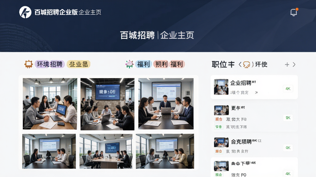 �ٳ���Ƹ��ҵ�����ҵ��ҳչʾ���棬������˾LOGO����ҵ���ơ�������Ƭǽ��������ǩ��ְλ�б���ҳ�沼����������������࣬���ʸɾ����޶���װ��Ԫ��