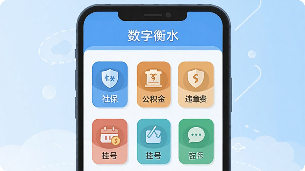 һ�ű�ƽ�����Ĳ廭�������ǡ����ֺ�ˮ��APP�ı��������棬�����г����ֻ���Ļ���������籣��������Υ�½ɷѡ��Һŵ�ͼ�갴ť������Ϊǳ��ɫ���䣬�Ű������������£����ʸɾ����޶���Ԫ��