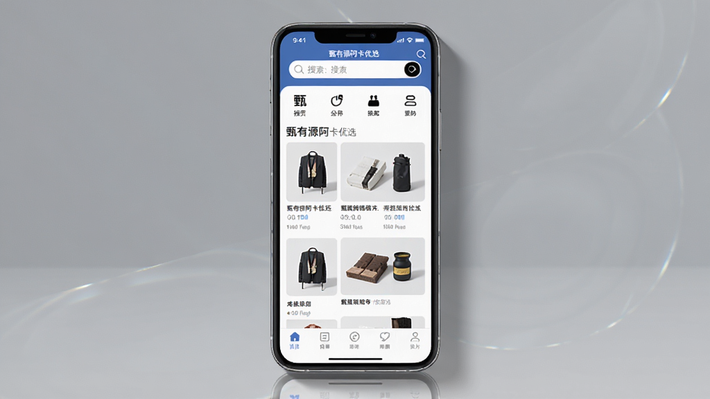 һ��չʾ����Դ������ѡApp���Ľ���Ĳ�Ʒ����ͼ������Ϊһ�������ֻ�����Ļ����ʾ����Դ������ѡӦ����ҳ��ҳ�涥����������ͷ���ͼ�꣬�в�Ϊ��Ʒ�Ƽ��ٲ������ײ�Ϊ�������������������Ű����룬���Ϊ�ִ���Լ�Ƽ��磬ϸ�����ֻ�����΢��Ӱ�ͷ��⣬���ʸ��壬����ɾ����޶���Ԫ��