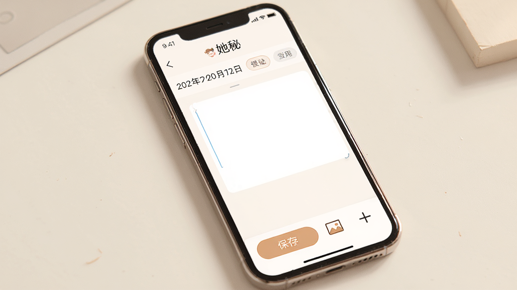 һ���ֻ���Ļ��ʾ�����ء�App�ļ�¼�༭ҳ�棬�Ϸ������ںͱ�ǩѡ��м��ǿհ��ı����������ײ��б��水ť��ͼƬ����ͼ�꣬����Ϊ�װ�ɫ����������ˬ��������ᣬ���ʸɾ������֡����ء�������ҳ�涥��