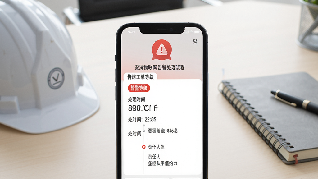 ���������� �澯�������̽��棬�ֻ���Ļչʾ�澯�������飬�����澯�ȼ���ǩ������ʱ�������������Ϣ����Ļ�Ϸ���һ����ɫ�澯����ͼ�꣬����Ϊǳɫ�칫���棬�Ա߷��Ű�ȫñ�ͱʼǱ������дʵ���񣬻��ʸɾ����޶���Ԫ��