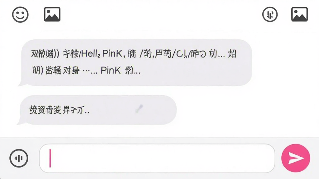 һ��Hello PinK����Ի������д��ͼ��չʾ�����������ݣ��������ֺ������������汳��Ϊ����ɫ��������Ϸ��б����ͼƬͼ�꣬���½���һ����ɫ�ķ��Ͱ�ť����񼫼��������������ʸɾ����޶���Ԫ��