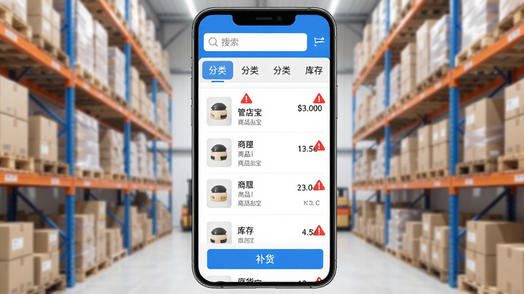 �ܵ걦���������棬�ֻ���Ļ��ʾ��Ʒ�б��Ϳ��������������Ʒ�Ա��к�ɫԤ��ͼ�꣬��Ļ�Ϸ���������ͷ����ǩ���·��в�����ť�������ǲֿ���ܣ����������������ɫ�Ͱ�ɫΪ��ɫ����ϸ�����������ʸɾ�