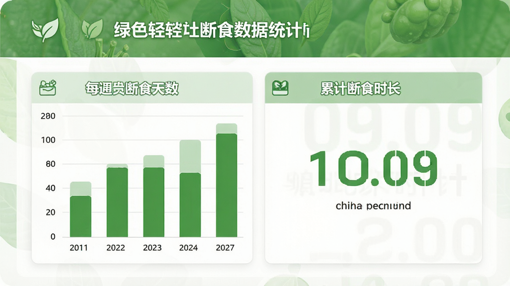 ��Ҷ���ʳ����ͳ��ҳ�棬��ʾÿ�ܶ�ʳ������״ͼ���ۼƶ�ʳʱ�����֣�������ˬ����ɫΪ��ɫ�������ʸ����޶���Ԫ��