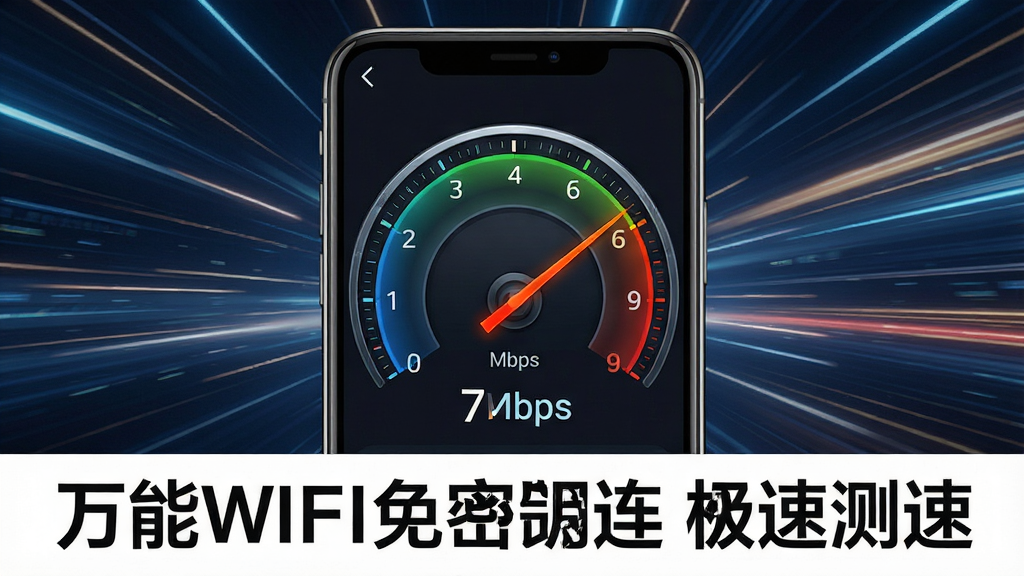 һ��չʾ����WiFi����Կ��������ٽ����ͼƬ���������ֻ���Ļ��������ʾһ�����������Ǳ��̵Ĳ��ٱ���ָ��ָ����������·���������ʾ��Mbps�����������ٶȸ���������񶯸��ִ���ϸ�����������ʸɾ����޶���Ԫ�أ�ͼƬ�д��С�����WiFi����Կ�� ���ٲ��١�����