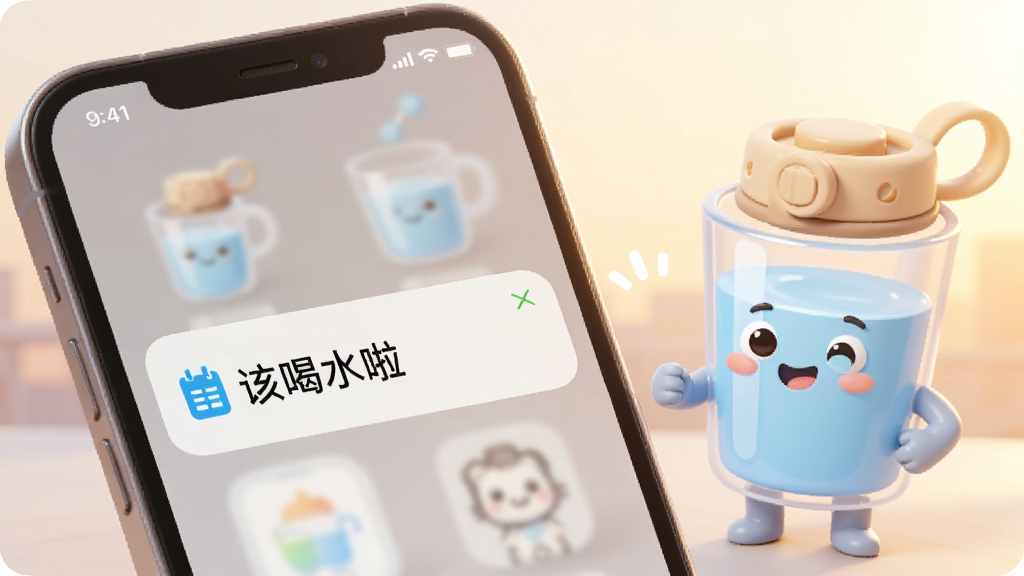 һ��չʾ��ˮApp�������ѹ��ܵ�ͼƬ��������һ���ֻ���ʾ֪ͨ����д�š��ú�ˮ�������Ա���һ����ͨˮ��������΢Ц����������͵ĳ���ɫ���������ܰ��࣬���ʸɾ��޶���Ԫ��