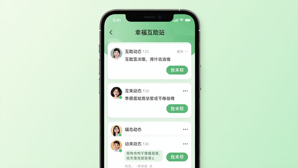 ����������һ���ֻ���Ļչʾ�Ҹ�����վ�Ķ�̬Ȧҳ�棬��Ļ����ʾ����������̬��ÿ����̬�����û�ͷ�����������͡��������ť��������ǳ��ɫ���䣬������¼�Լ��ϸ�����������ʸɾ����޶���Ԫ�ء�