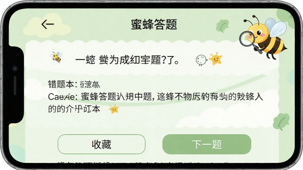 һ���ֻ���Ļչʾ���۷���⡱�Ĵ��Ȿ���棬��Ļ�м���һ����Ŀ�ͽ������֣��·��С��ղء���ť�͡���һ�⡱��ť�������ǵ���ɫ����ɫ����������һֻС�۷����ŷŴ󾵵Ĳ�ͼ�����岼�ּ�࣬�������������ʸɾ�