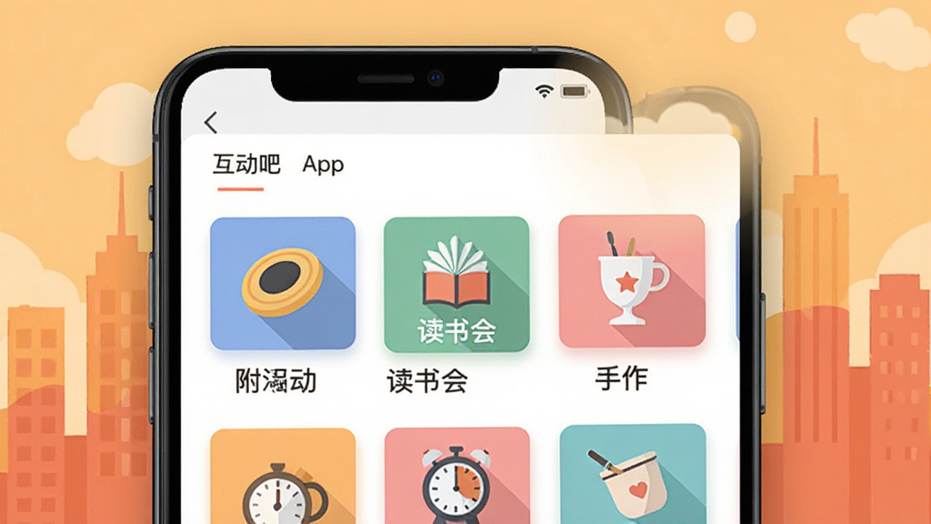 �������ɡ�APP��ҳ����չʾ��������ůɫ���ĳ��м�Ӱ��ǰ�����ֻ���Ļ��д����Ļ����ʾ������б����������̡�����ᡢ������ͼ�꣬����ִ���ƽ���Ű����������ʸɾ����޶���Ԫ��