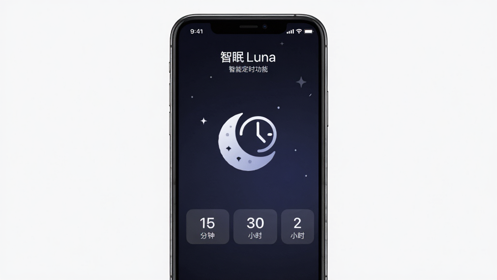 ����Luna���ܶ�ʱ���ܽ��棬�ֻ���Ļ��ʾ��ʱ������壬��15���ӡ�30���ӡ�1Сʱ��2Сʱ��ѡ�����Ϊ��ɫ���䣬����������һ��������ʱ�ӽ�ϵ�ͼ�꣬����Լ�ִ������ʸɾ��޶���Ԫ��