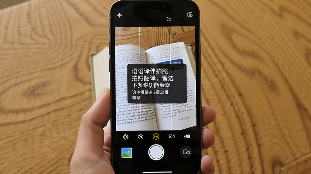 ����������շ��빦����ʾ���ֻ���Ļ��ʾ���ȡ�����׼һ��Ӣ���鼮����Ļ�ϵ��������ķ��븡�㣬�����·��п��Ű�ť�������ڣ�������ľ�����棬���дʵ������������������Ԫ�ء�
