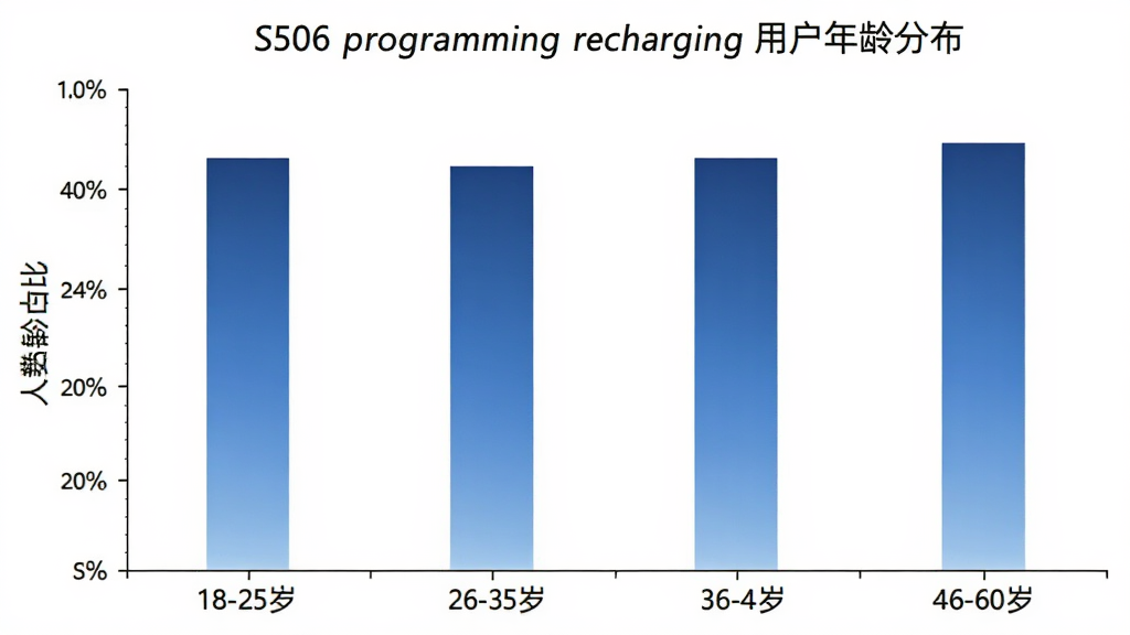 S506 programming recharging �û�����ֲ���״ͼ������Ϊ18-25�ꡢ26-35�ꡢ36-45�ꡢ46-60���ĸ�����Σ�����Ϊ����ռ�Ȱٷֱȣ���״��ɫΪ������ɫ��ͼ������Ϊ��S506 programming recharging �û�����ֲ�����������ɫ����������ݿ��ӻ������ʸɾ��޶���Ԫ��