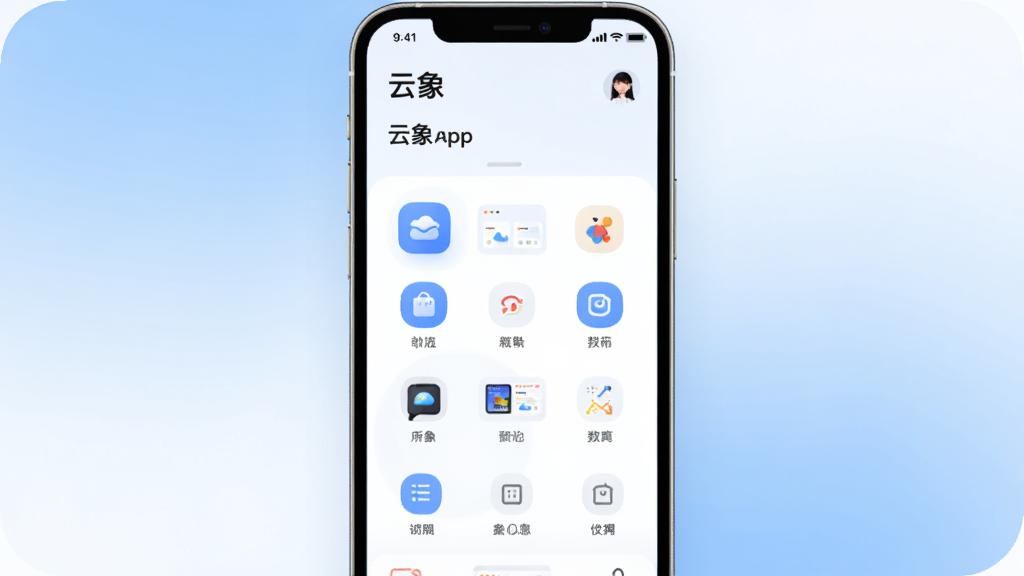 һ��չʾ����App���Ľ�����ֻ�ģ��ͼ�������������ֻ���Ļ����Ļ����ʾ����ļ����ҳ���֣���������ͼ����û�ͷ�񣬱�������͵����׽��䣬����ִ���ƽ��ϸ��Բ�󣬻��ʸɾ��޶���Ԫ�أ�ͼƬ�д����֡�����