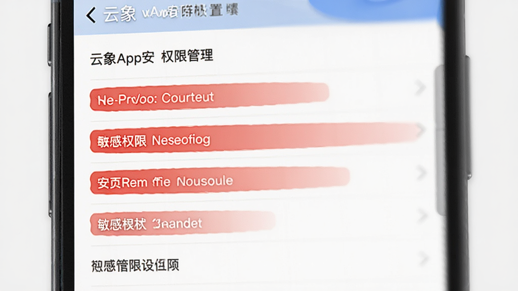 һ��չʾ����App��װȨ�����ý����ʾ��ͼ����������Ϊ�ֻ���Ļ����ʾȨ�޹����б�����������Ȩ�ޱ���ɫ��ǣ�����Ϊǳ��ɫ���������ֱ�ۣ�ϸ����ȷ�����ʸɾ��޶���Ԫ�أ�ͼƬ�д����֡�����