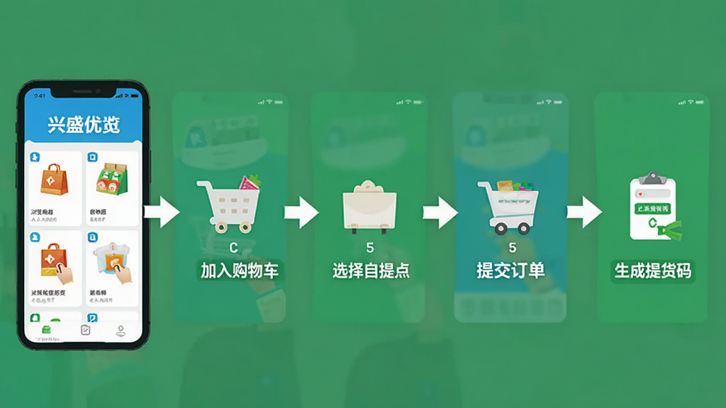 ��ʢ��ѡAppʹ�ý̳�ʾ��ͼ���ֻ���Ļ��ʾ����ҳ�����Ʒ�����빺�ﳵ��ѡ������㡢�ύ����������������������裬ÿ���������м򵥵�ͼ��ͼ�ͷָ�����������ƽ����ѧͼʾ����ɫ���������ʸɾ��޶���Ԫ��