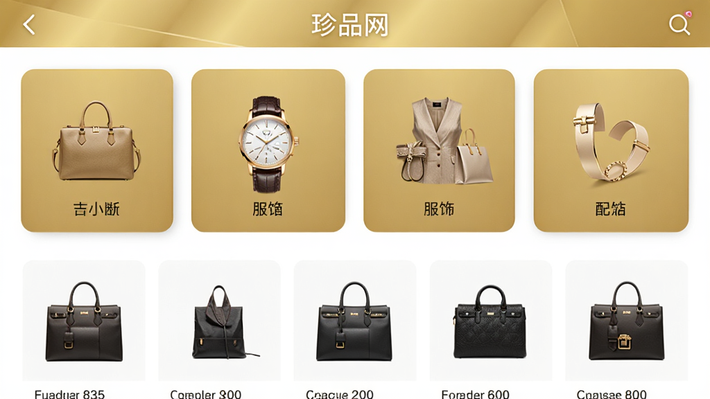 ��Ʒ��APP����Ʒ����ҳ��չʾͼ�������п��Կ����������������Ρ����εȶ������ͼ���������У��·�չʾ�Ų�ͬƷ�Ƶ���Ʒ����ͼ��������Ƽ���������ɫ���ɫ���䣬�������������ʸɾ�������Ԫ��